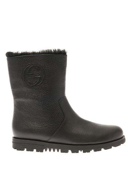 gucci meguro fur boot|gucci designer ankle boots.